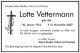 Traueranzeige Lotte Vettermann geb. Bär